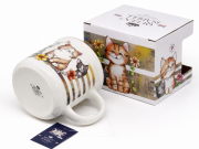 KUBEK CERAMICZNY 400ML KOTKI 9x13CM PREZENT DLA KOCIARY