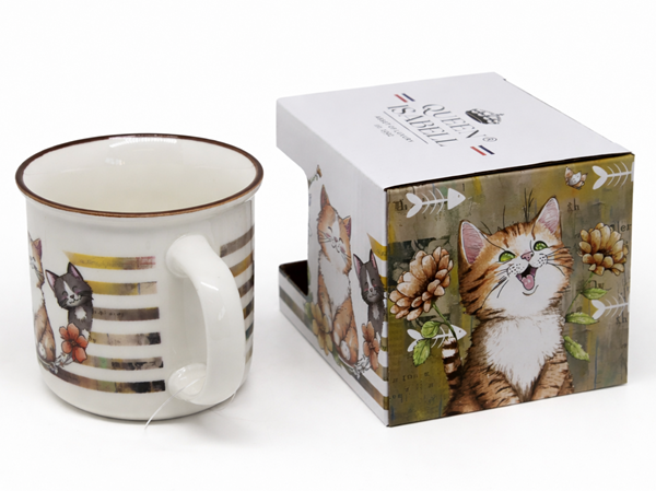 KUBEK CERAMICZNY 400ML KOTKI 9x13CM PREZENT DLA KOCIARY