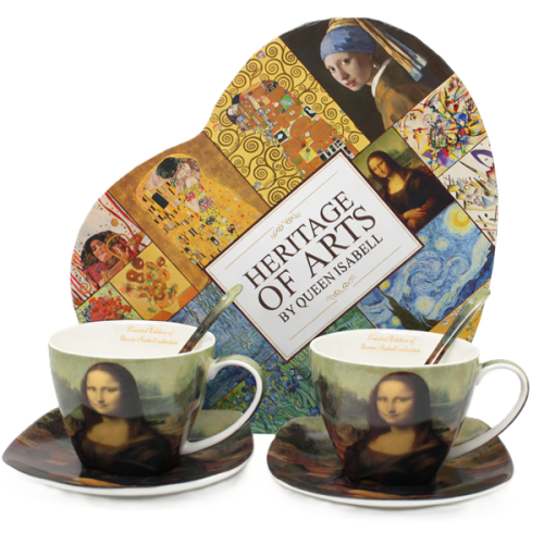 ZESTAW 2 FILIŻANKI 250ML MONA LISA DA VINCI PREZENT