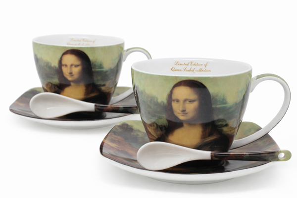 ZESTAW 2 FILIŻANKI 250ML MONA LISA DA VINCI PREZENT
