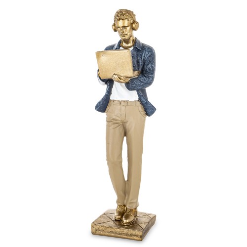 FIGURKA MĘŻCZYZNA Z LAPTOPEM BUSINESSMAN PREZENT 25x6CM
