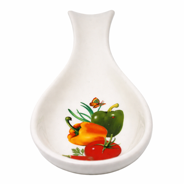 PODSTAWKA POD ŁYŻKĘ CERAMICZNA WARZYWA 9x25CM
