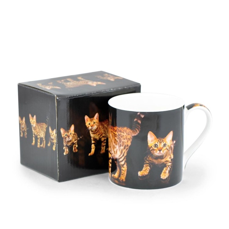 PORCELANOWY KUBEK KOT BENGALSKI 380ML
