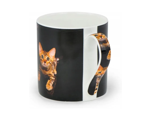 PORCELANOWY KUBEK KOT BENGALSKI 380ML