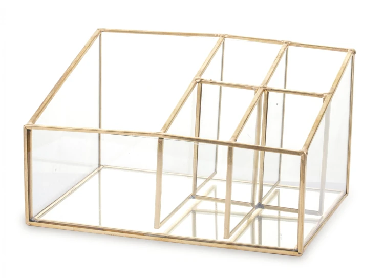 ORGANIZER SZKLANY NA TOALETKĘ/BIURKO 10x18x13