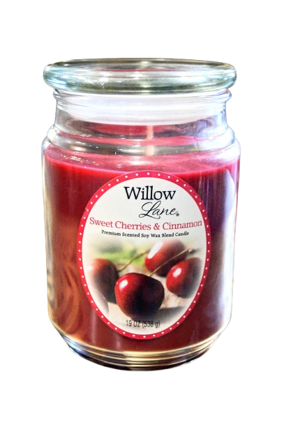 DUŻA ŚWIECA SOJOWA WILLOW - SWEET CHERRIES_CINNAMON W ZAMYKANYM SŁOIKU
