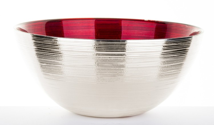 MISA CZERWONO-SREBRNA 28X28X11,50 CZERWONA WEWNĄTRZ, SREBRNA NA ZEWNĄTRZ