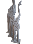 ZESTAW 3 DREWNIANYCH FIGUREK - SŁONIE 60/50/40CM