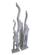ZESTAW 3 DREWNIANYCH FIGUREK - SŁONIE 60/50/40CM