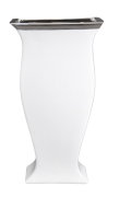 WAZON PUCHAR CERAMICZNY BIAŁO-SREBRNY 39CM