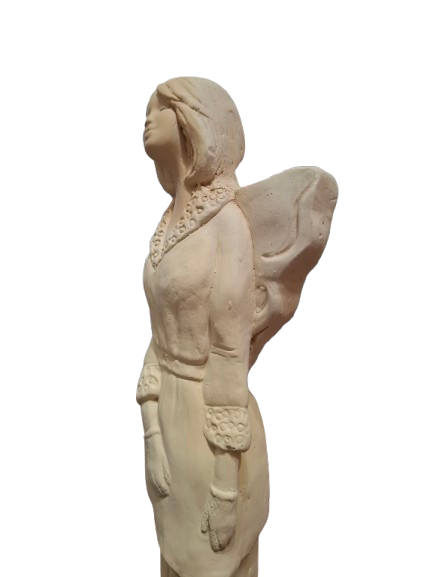FIGURKA GIPSOWA ANIOŁ Z PIESKIEM 35CM
