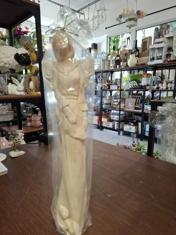 FIGURKA GIPSOWA ANIOŁ Z PIESKIEM 35CM