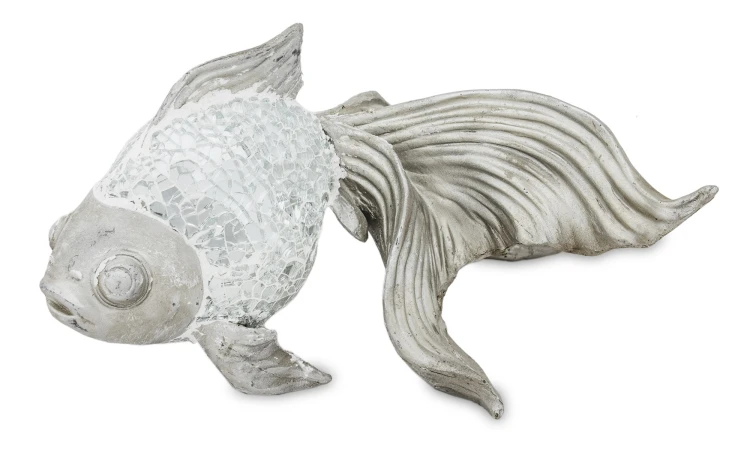 FIGURKA RYBA SREBRNA  12x21x11CM