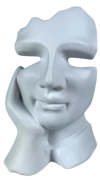 FIGURKA TWARZ BIAŁA ABSTRAKCJA  15.8X12.5X23.5 CM