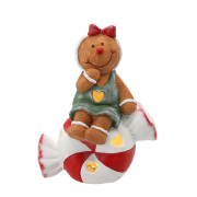 FIGURKA PIERNIKOWY LUDZIK NA biało-czerwonym CUKIERKU 26,5X15X35CM LED
