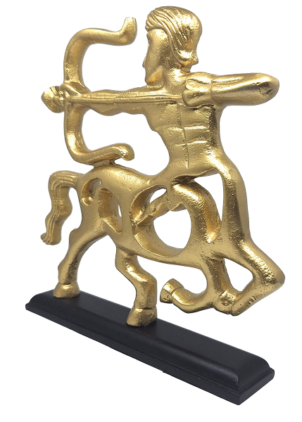 FIGURKA DEKORACYJNA STRZELEC ALUMINIUM PLUS DREWNO