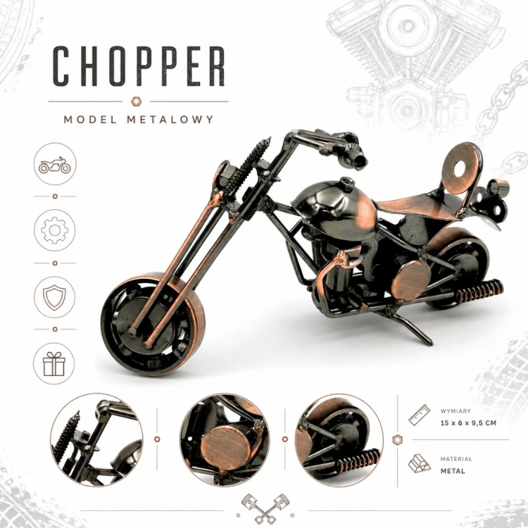 FIGURKA METALOWY MOTOCYKL