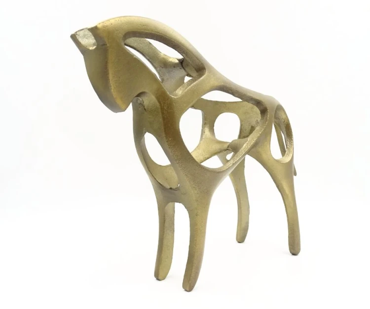 FIGKURKA DEKORACYJNA ALUMINIUM KOŃ AMBER 38 x 25 x 9 cm