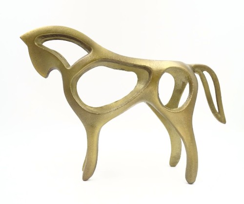 FIGKURKA DEKORACYJNA ALUMINIUM KOŃ AMBER 38 x 25 x 9 cm