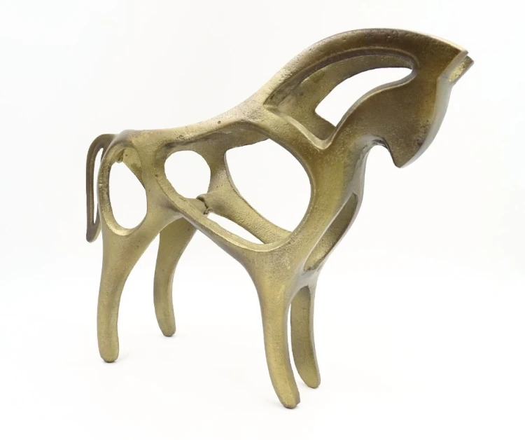 FIGKURKA DEKORACYJNA ALUMINIUM KOŃ AMBER 38 x 25 x 9 cm