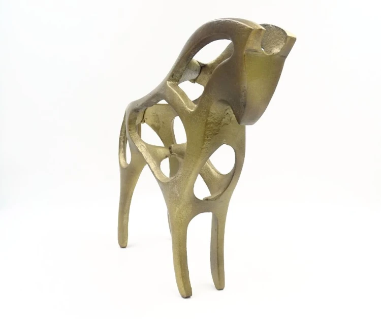 FIGKURKA DEKORACYJNA ALUMINIUM KOŃ AMBER 38 x 25 x 9 cm