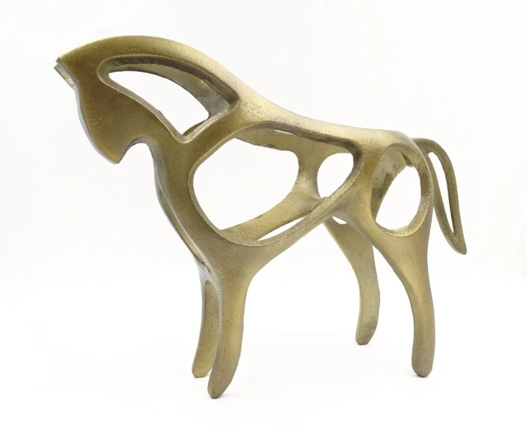 FIGKURKA DEKORACYJNA ALUMINIUM KOŃ AMBER 38 x 25 x 9 cm