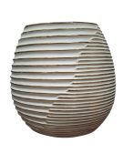 WAZON CERAMICZNY BIAŁO-ZŁOTY 25X25X7CM