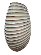 WAZON CERAMICZNY BIAŁO-ZŁOTY 25X25X7CM