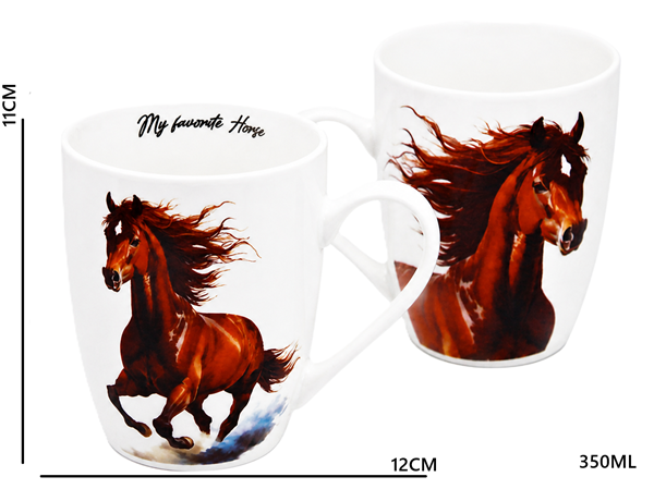 KUBEK PORCELANOWY KONIE 350ML
