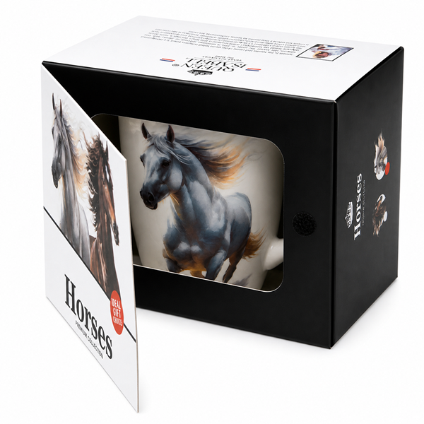 KUBEK PORCELANOWY KONIE 350ML