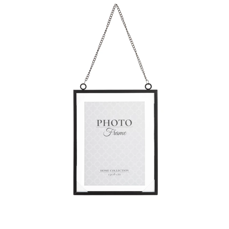 Ramka Wisząca na Łańcuszku Czarna Metal 40x17,5x1