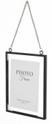 Ramka Wisząca na Łańcuszku Czarna Metal 40x17,5x1