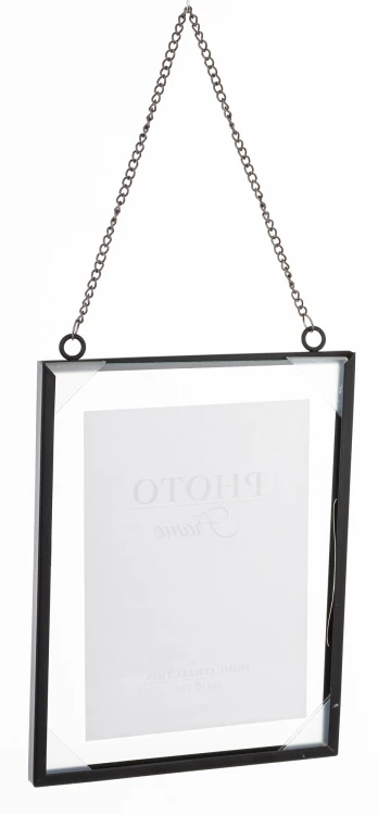 Ramka Wisząca na Łańcuszku Czarna Metal 40x17,5x1