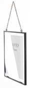 Ramka Wisząca na Łańcuszku Czarna Metal 47x24,5x1,5