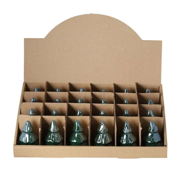 Świąteczny KOMPLET CHOINKA CERAMICZNA ZIELONA SÓL/PIEPRZ 5,5X5,5X8