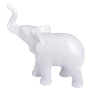 FIGURKA CERAMICZNA SŁOŃ BIAŁY DUŻY Z TRĄBĄ DO GÓRY 16,5X8,5X19 CM