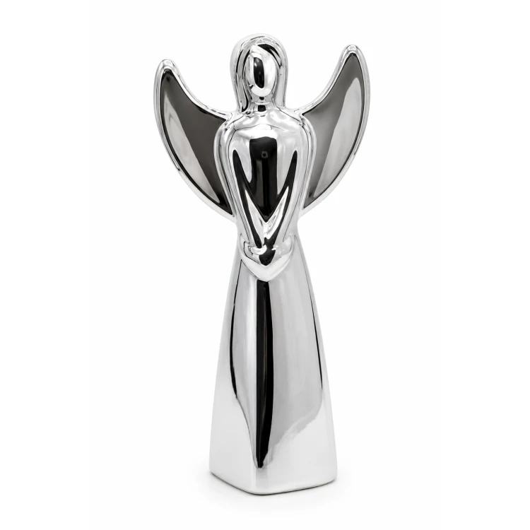 ANIOŁ CERAMICZNY SREBRNY 10,2x6,5x23 cm
