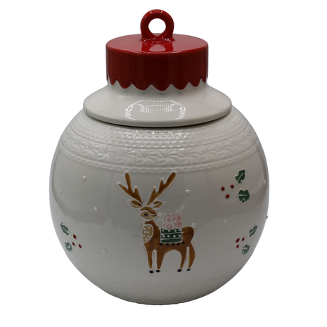 POJEMNIK CERAMICZNY BOMBKA RĘCZNIE MALOWANY 20,7X20,7X20,7
