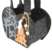 TORBA ŚWIĄTECZNA SERCE FILCOWA/OSŁONKA 22X16X8CM