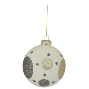 BOMBKA SZKLANA W GEOMETRYCZNE GROCHY DIA8CM