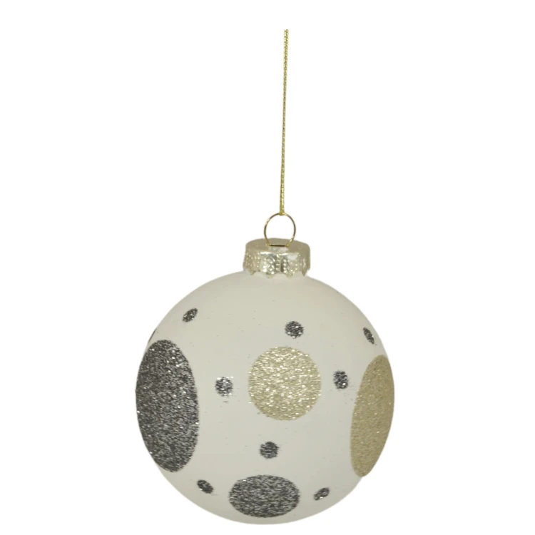 BOMBKA SZKLANA W GEOMETRYCZNE GROCHY DIA8CM