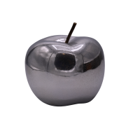 JABŁKO CERAMICZNE figurka ozdobna Sugar Silver średnie loft