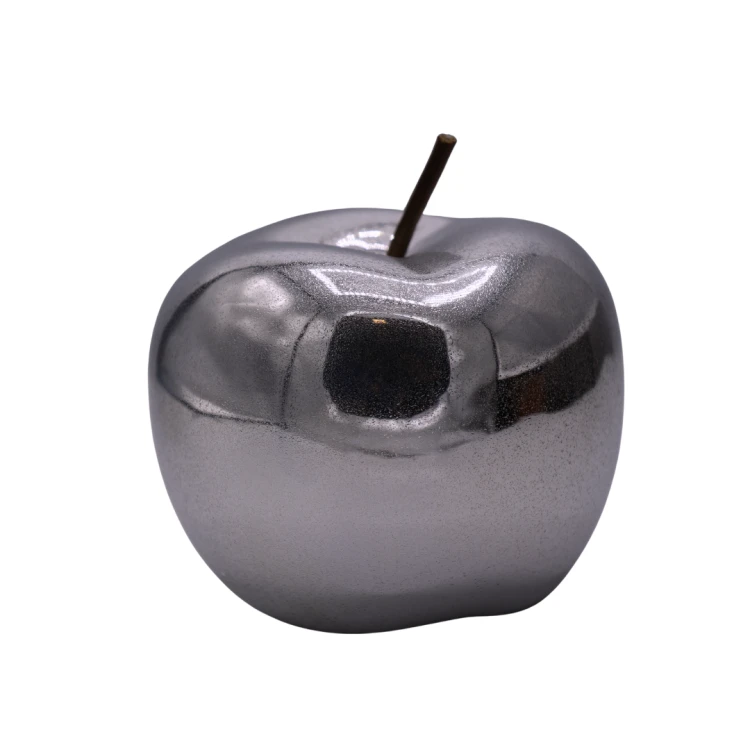 JABŁKO CERAMICZNE figurka ozdobna Sugar Silver duże loft