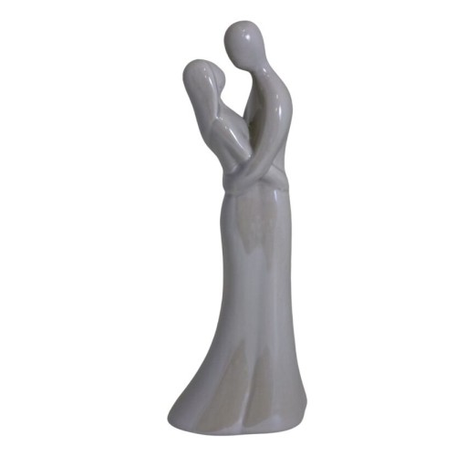 FIGURKA CERAMICZNA PARA ZAKOCHANYCH BEŻOWA PERŁOWA 9X12X33CM