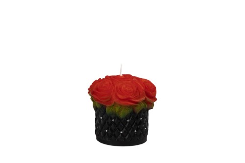 świeca flowerbox kwiaty róże