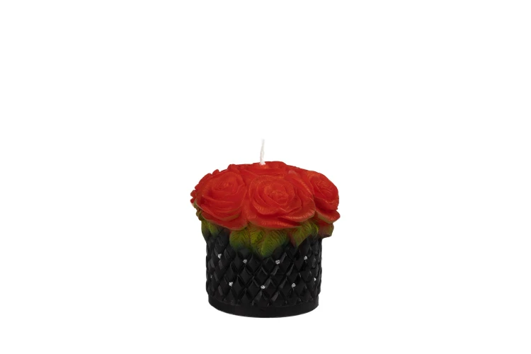świeca flowerbox kwiaty róże