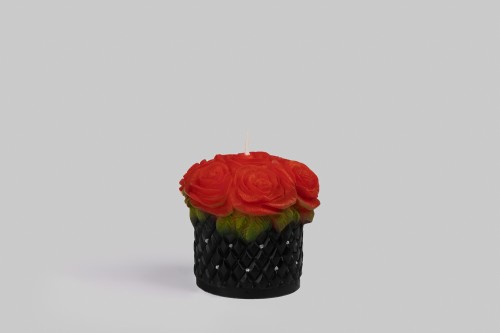 świeca flowerbox kwiaty róże