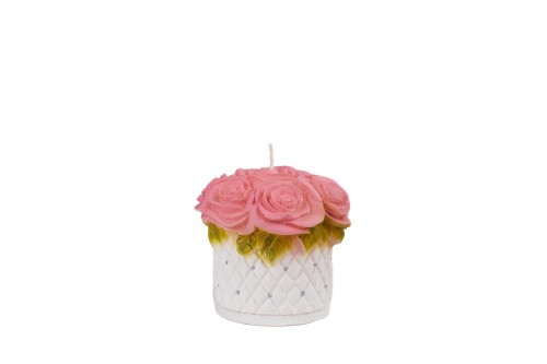 świeca flowerbox kwiaty róże