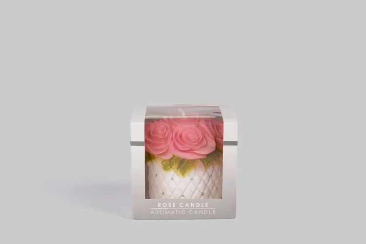 świeca flowerbox kwiaty róże