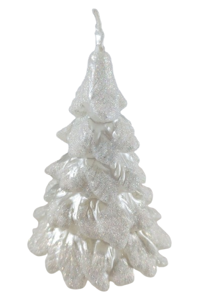 biała świeca w kształcie choinki dekoracja na boże narodzenie